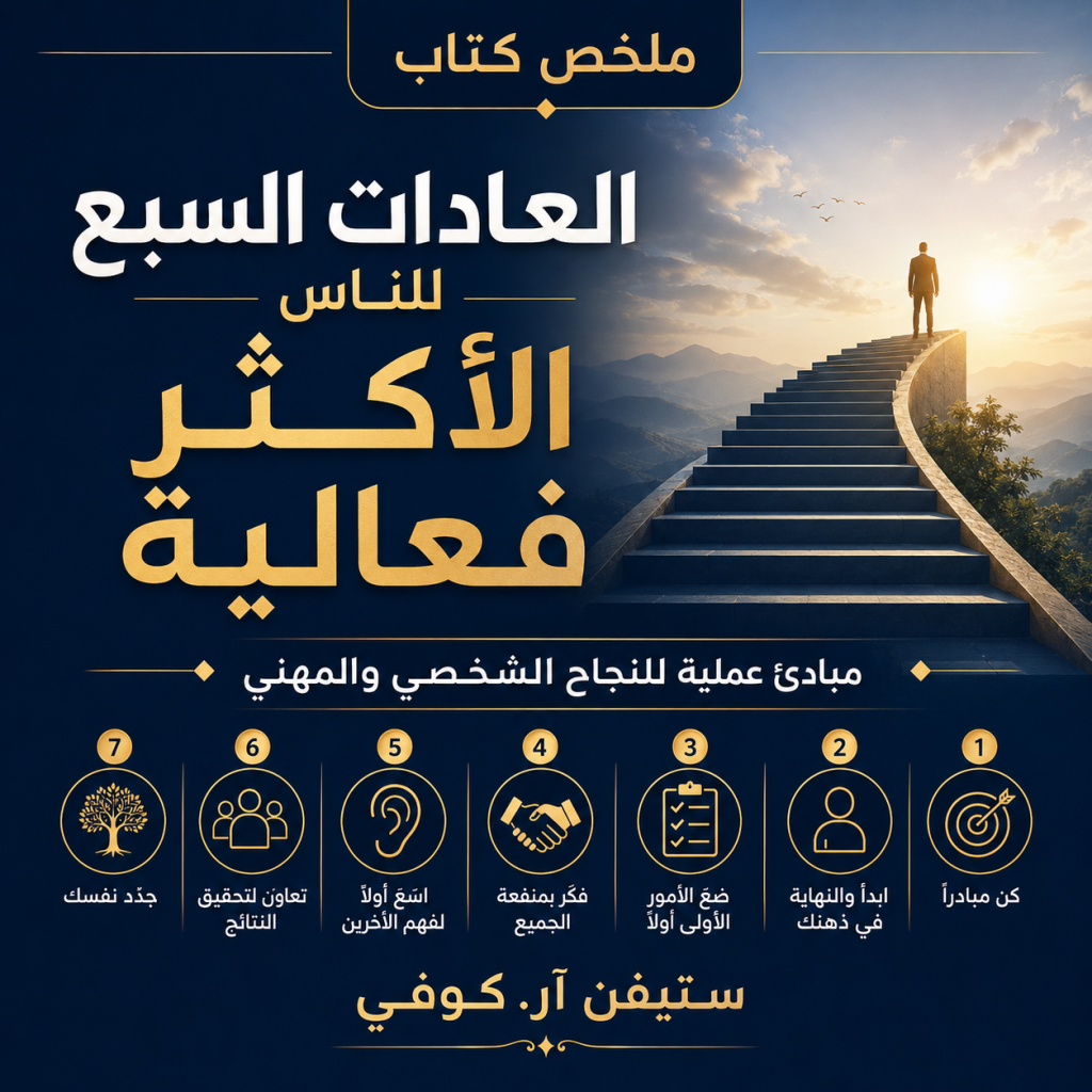 ملخص كتاب العادات السبع للناس الأكثر فعالية غلاف